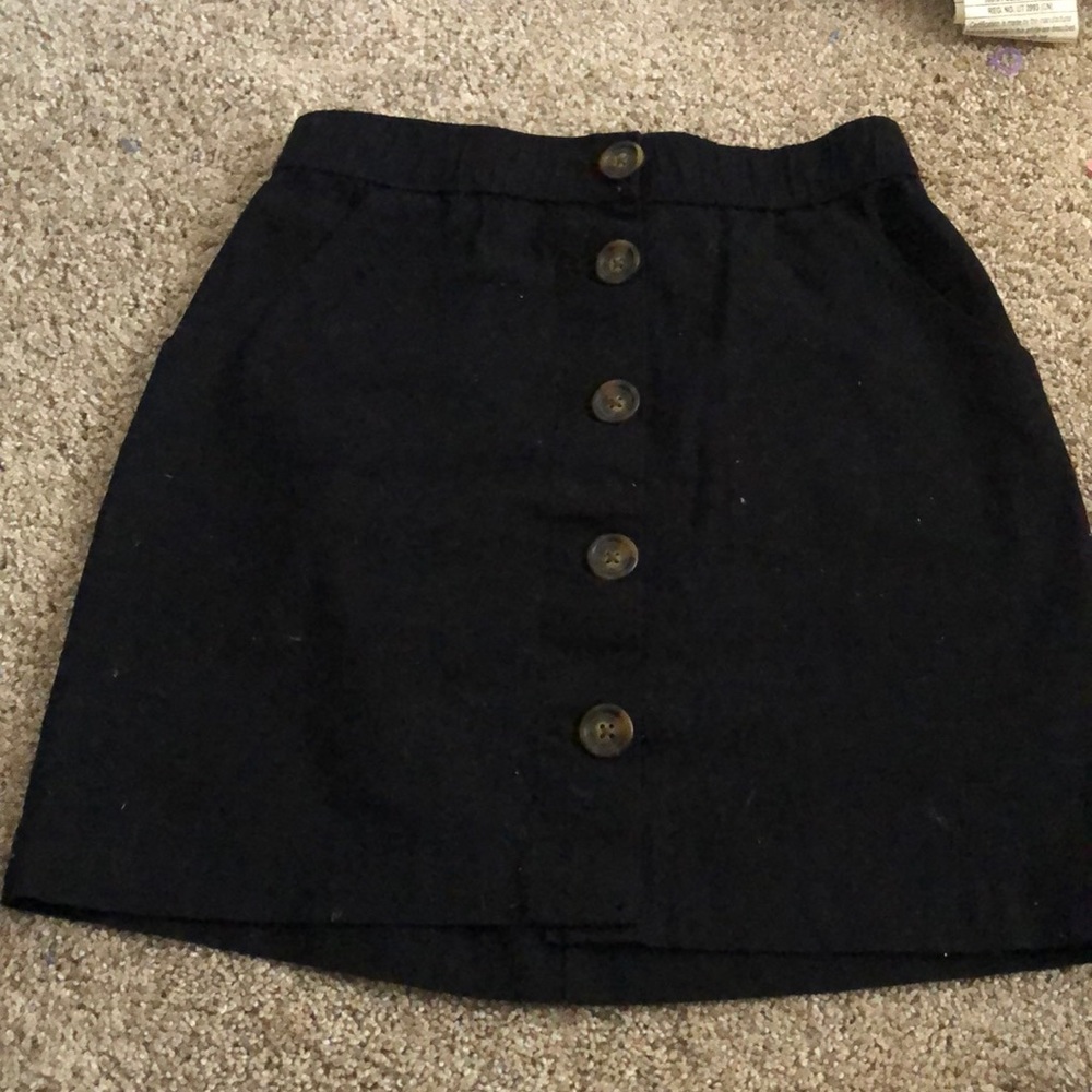 Black button down skirt